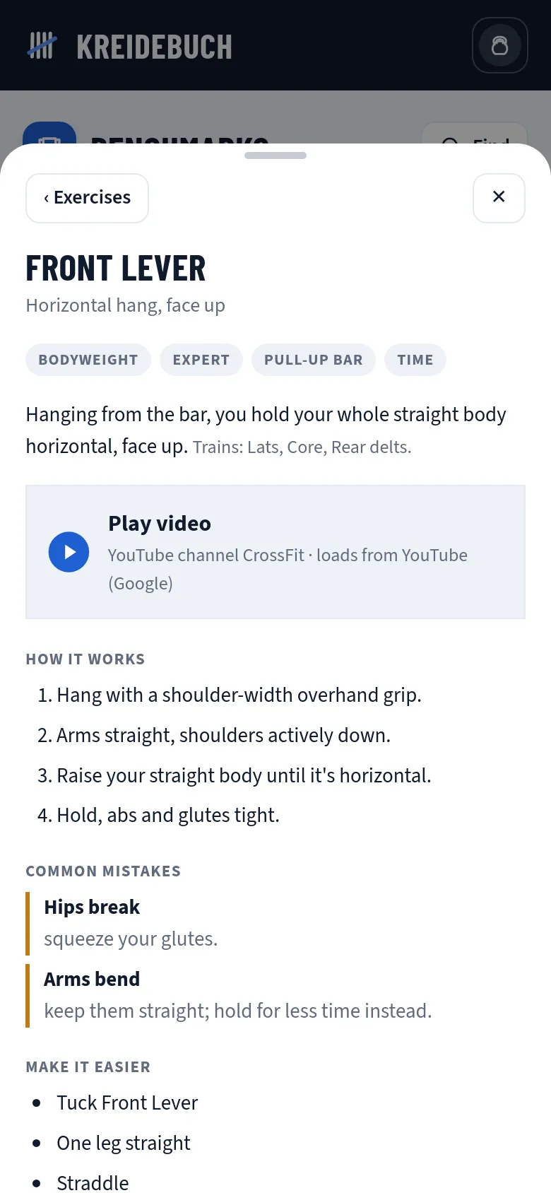 Exercise how-to in Kreidebuch
